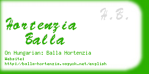 hortenzia balla business card